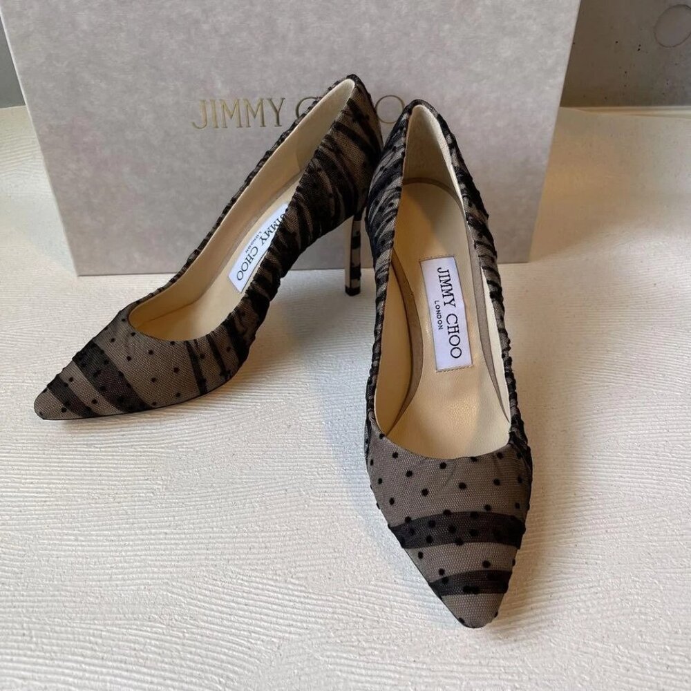 Jimmy Choo Romy Pumps size 34.5 leather dotted design